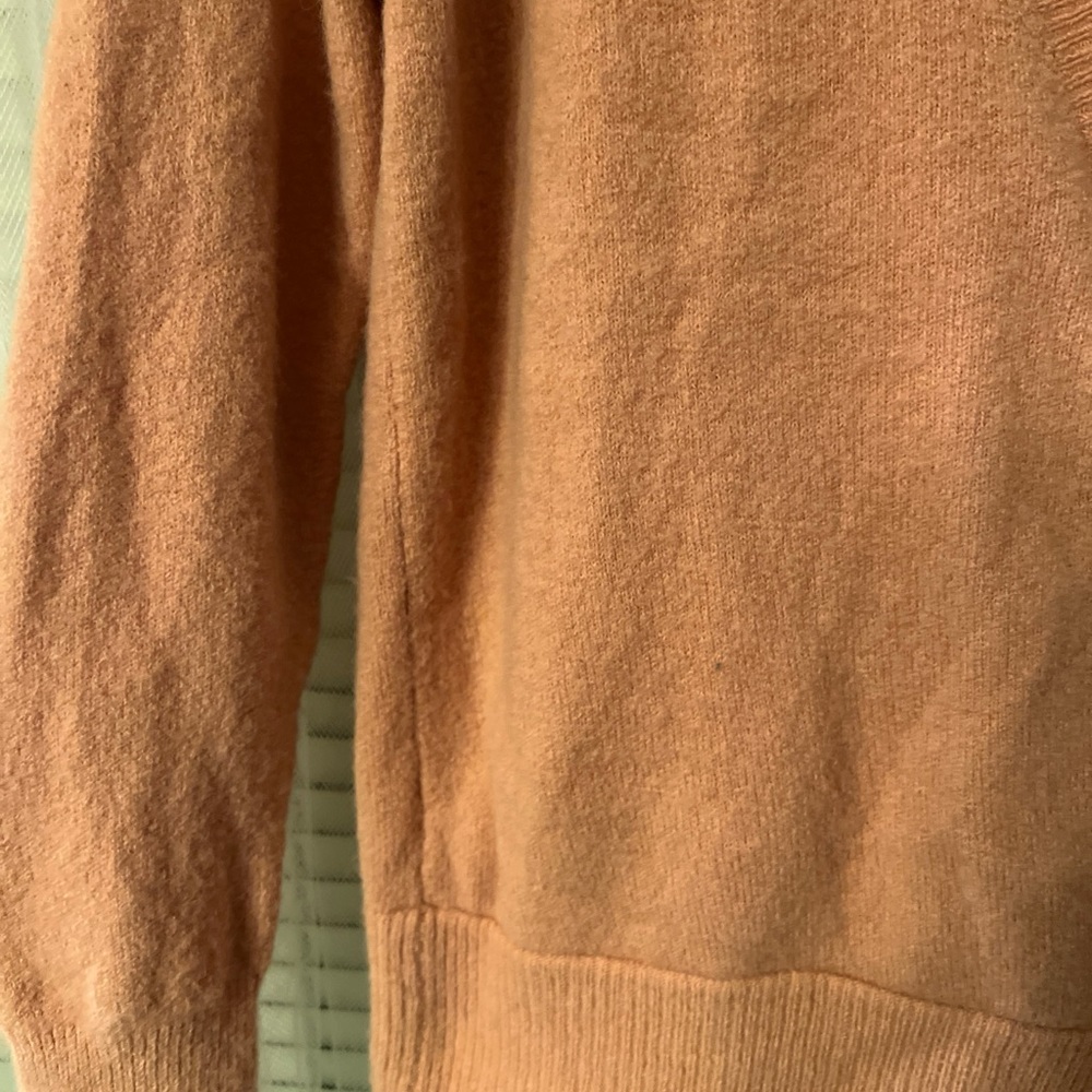 Madewell dusty orange cross front v-neck sweater size Small D1 - Picture 3 of 12